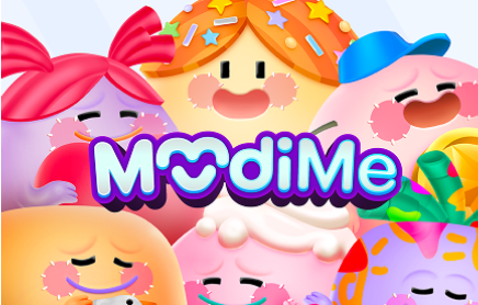 Moodime logo with its emotion characters