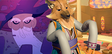 Wizard and fox illustration character posing