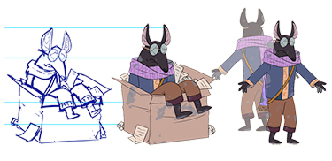Interactive NPC named wayne drawn from scratch